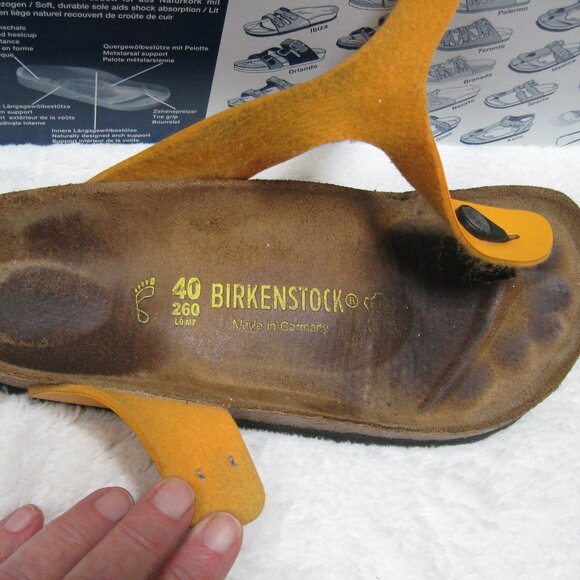 Birkenstock GIZEH Birko Flor Citrine Orange 40 R US W 9 M 7 - Picture 7 of 12